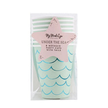Load image into Gallery viewer, Mermaid Tail Paper Party Cups 12 oz