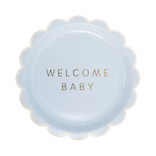 Load image into Gallery viewer, Welcome Baby Blue Plate