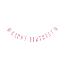 Load image into Gallery viewer, Pink Unicorn Happy Birthday Banner