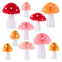 Load image into Gallery viewer, Meri Meri Honeycomb Mushroom Decorations