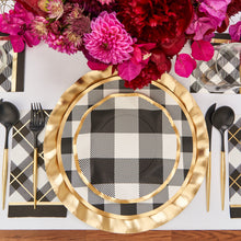 Load image into Gallery viewer, Black Buffalo Check Wavy Dinner Plate