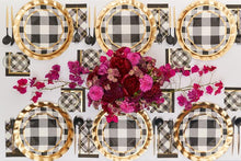 Load image into Gallery viewer, Black Buffalo Check Wavy Dinner Plate