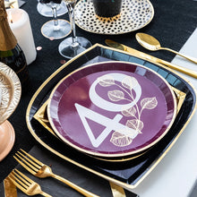 Load image into Gallery viewer, Milestone Mauve 40th Dessert Plate