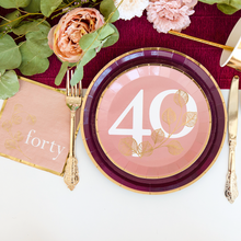 Load image into Gallery viewer, Milestone Blush 40th Dessert Plate