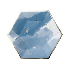 Load image into Gallery viewer, Blue Watercolor Striped Small Plates