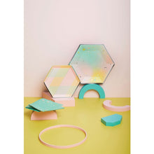 Load image into Gallery viewer, Pastel Splatter Pink Plaid Small Paper Plates