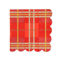 Load image into Gallery viewer, Believe Plaid Cocktail Napkin
