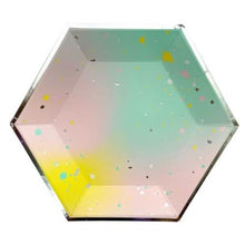 Load image into Gallery viewer, Pastel Ombre Splatter Large Paper Plates