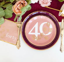 Load image into Gallery viewer, Milestone Mauve 40th Dinner Plate