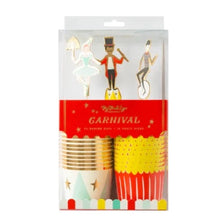 Load image into Gallery viewer, Carnival Baking Cups With Cupcake Picks