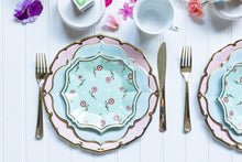 Load image into Gallery viewer, Floral Mint Dessert Plates