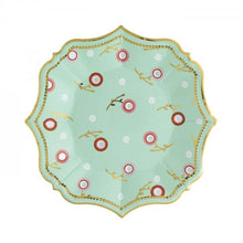 Load image into Gallery viewer, Floral Mint Dessert Plates