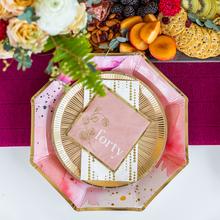 Load image into Gallery viewer, Milestone Blush 40th Cocktail Napkins