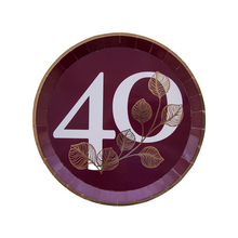 Load image into Gallery viewer, Milestone Mauve 40th Dessert Plate