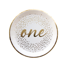 Load image into Gallery viewer, Milestone Onederland Gold Dessert Plate