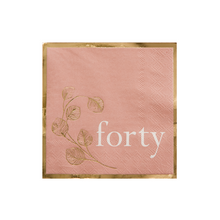 Load image into Gallery viewer, Milestone Blush 40th Cocktail Napkins
