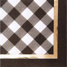 Load image into Gallery viewer, Black Buffalo Check Cocktail Napkin