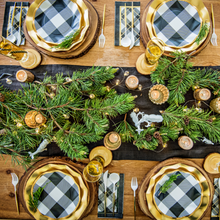 Load image into Gallery viewer, Black Buffalo Check Wavy Side Plate