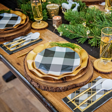 Load image into Gallery viewer, Black Buffalo Check Wavy Side Plate