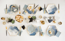 Load image into Gallery viewer, Blue Watercolor Striped Small Plates