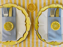 Load image into Gallery viewer, Canary Yellow Scalloped Dinner Plates