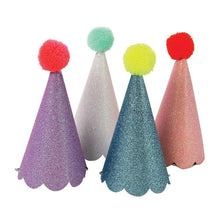 Load image into Gallery viewer, Meri Meri Glitter Pompom Party Hats