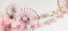 Load image into Gallery viewer, Princess Crowns and Pom Pom Tulle Banner Set