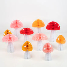 Load image into Gallery viewer, Meri Meri Honeycomb Mushroom Decorations