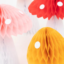 Load image into Gallery viewer, Meri Meri Honeycomb Mushroom Decorations