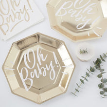 Load image into Gallery viewer, Gold Foil "Oh Baby" Plate