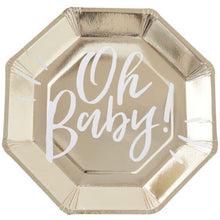 Load image into Gallery viewer, Gold Foil "Oh Baby" Plate