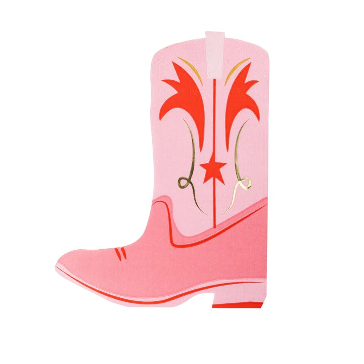 Cowgal Boot Shaped Paper Dinner Napkin