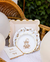 Load image into Gallery viewer, Tan Striped Dinner Dinner Napkin
