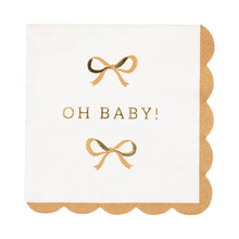 Load image into Gallery viewer, Oh Baby Gold and Tan Cocktail Napkin
