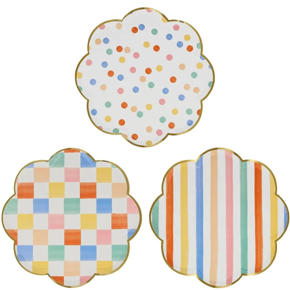 Meri Meri  Colorful Pattern Dinner Plates