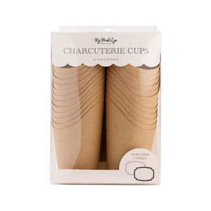 Kraft Charcuterie Cups with Sticker Labels