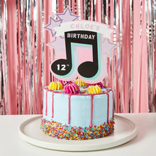 Load image into Gallery viewer, Personalised Musical Note Cake Topper
