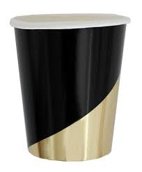 Noir - Black Colorblock Paper Cups