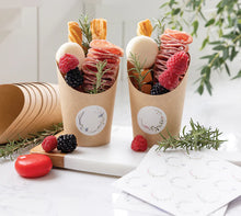 Load image into Gallery viewer, Kraft Charcuterie Cups with Sticker Labels
