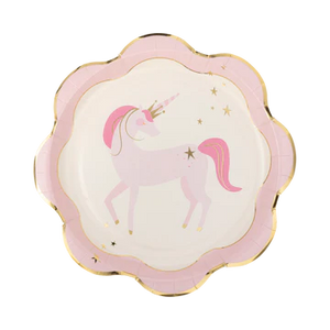 Pink Unicorn Ruffle Edge Plate