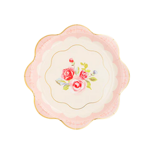 Tea Party Scalloped Round Paper Plate