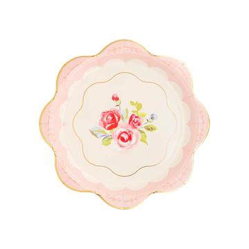 Tea Party Scalloped Round Paper Plate