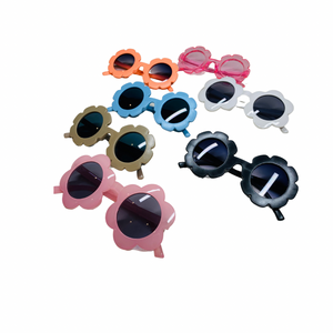 Clear Pink Kids Flower Sunglasses