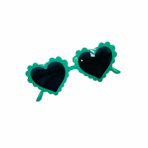 Green Kids Scallop Heart Sunglasses