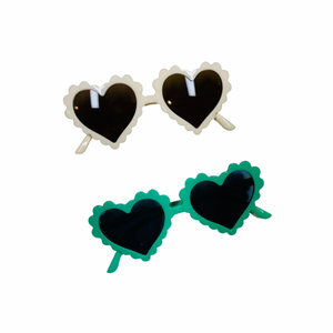 Green Kids Scallop Heart Sunglasses