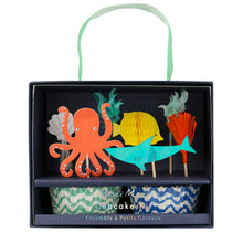 Load image into Gallery viewer, Meri Meri Octopus &amp; Shark Cupcake Kit
