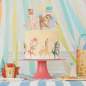 Meri Meri Animal Parade Cake Wrap & Toppers