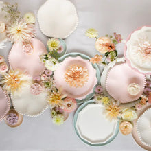 Load image into Gallery viewer, Meri Meri Pink Dot Edged Flower Compostable Dinner Plates
