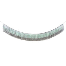 Load image into Gallery viewer, Silver Iridescent Tinsel Fringe Garland
