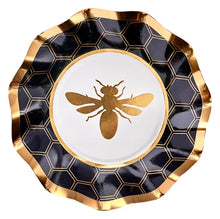Load image into Gallery viewer, Honeybee Wavy Dessert Plate
